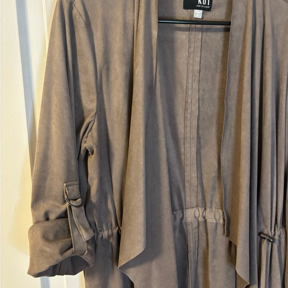 Kut from the Kloth Taupe Open-Front Jacket